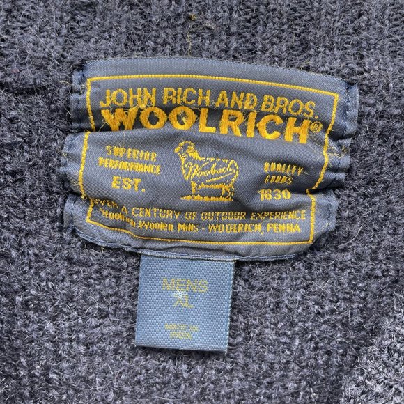 Woolrich Sweater Men Extra Large Blue Navy Sweatshirt Crewneck Pullover Wool - Picture 5 of 10